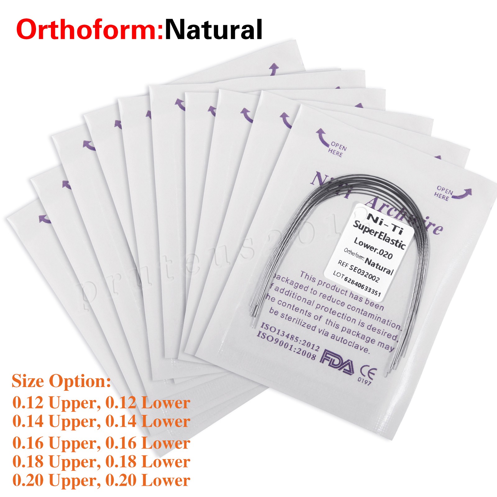 Dental Orthodontic Braces Brackets Mini Roth.022 Hook345/Arch Wire Nature CE