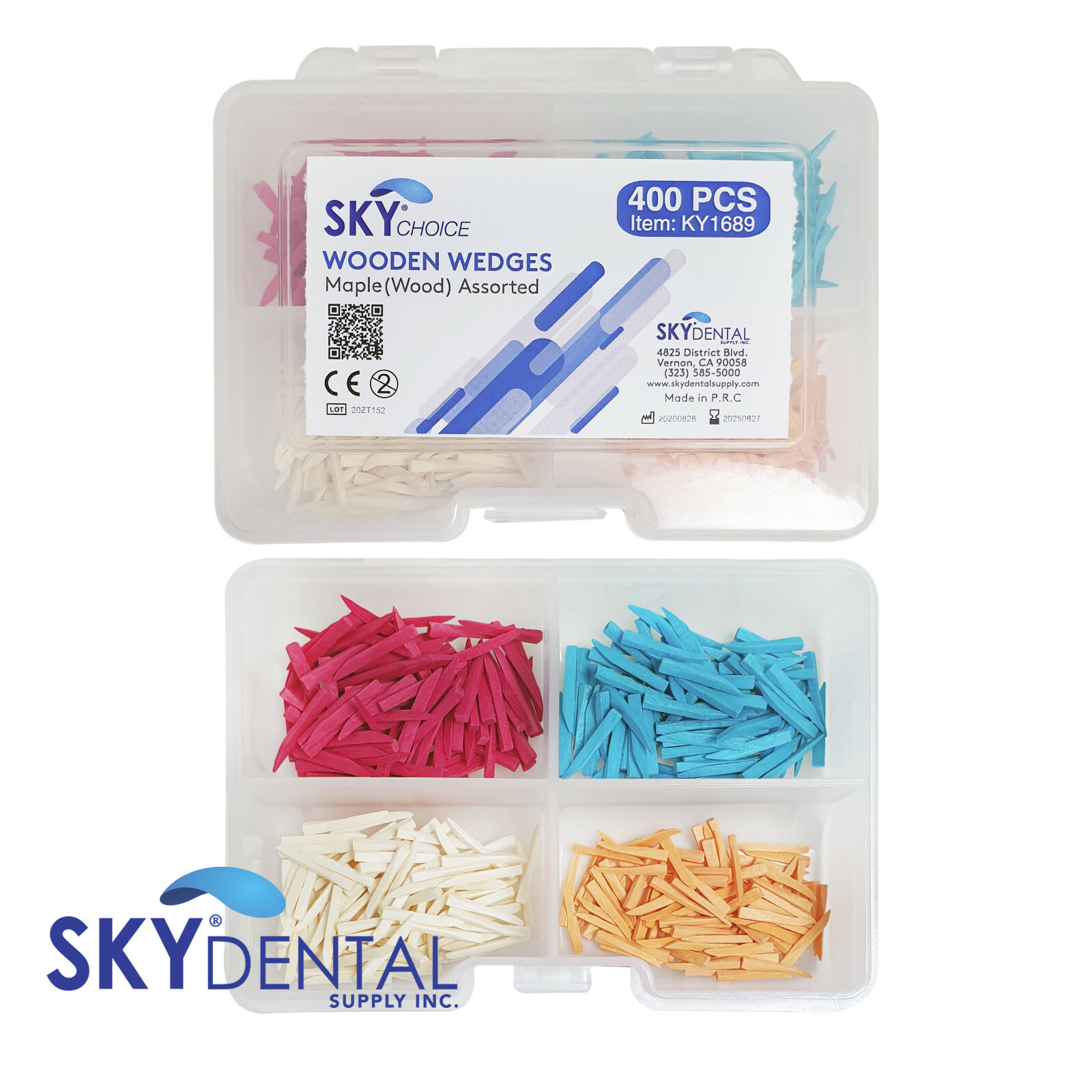Wood Wedges Dental Triangular Wizard Style Matrix Colored Small Assorted 400/pk