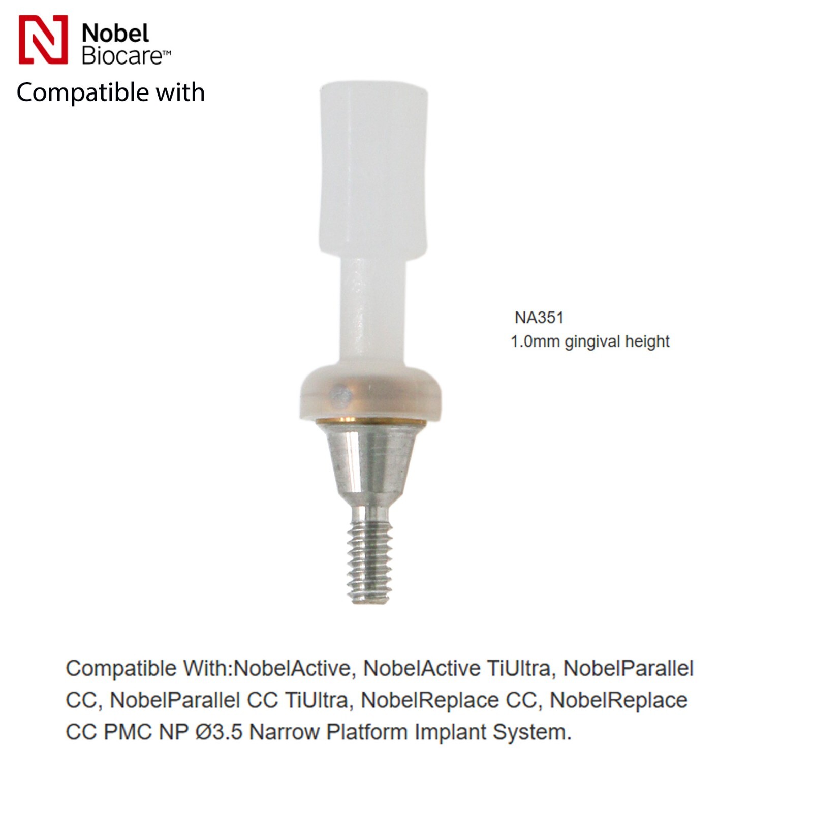 Locator Tapered Abutment for Nobel Active Biocare Conical Connection NP/RP 1-5mm