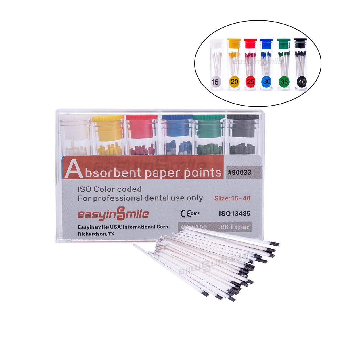 Endodontic Gutta Percha Point Taper 02/04/06 GP Points for Dentistry Bottle Pack
