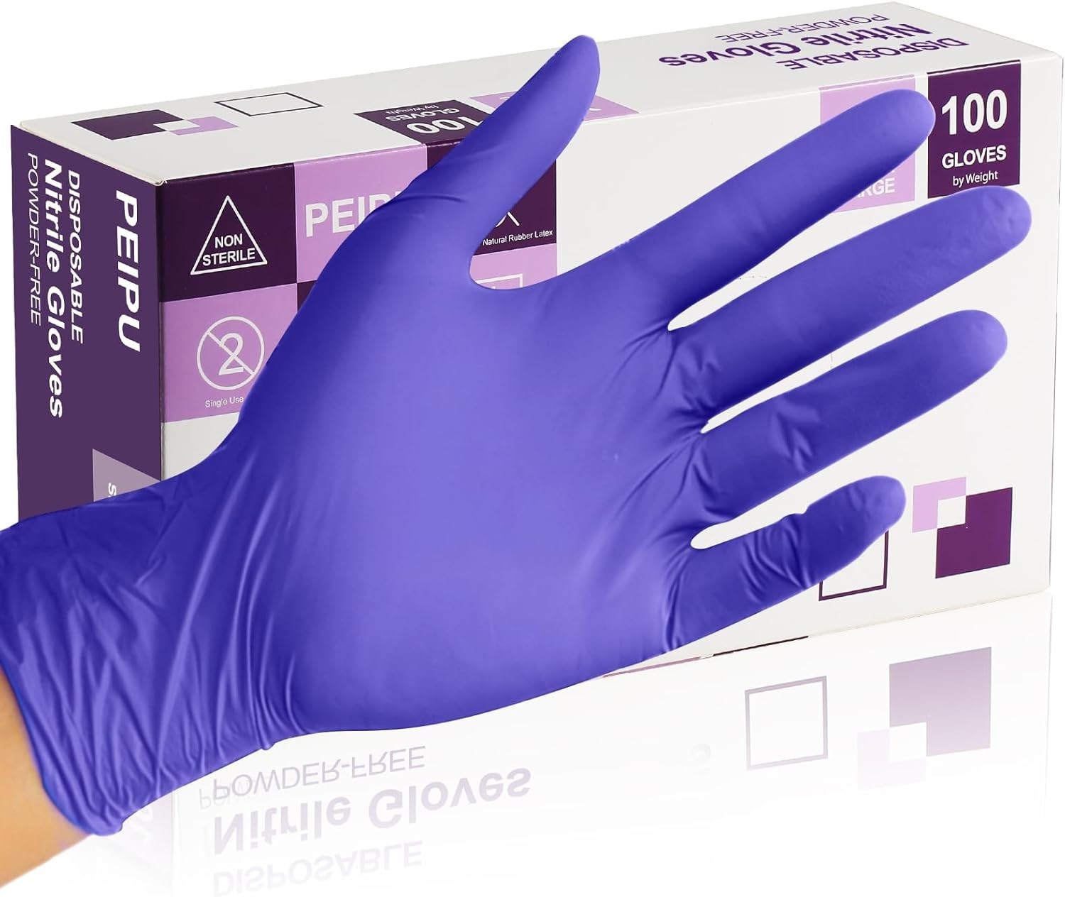 Ambidextrous PElPU Nitrile Gloves, 100 Count – Food Safe, Latex-Free Convenience