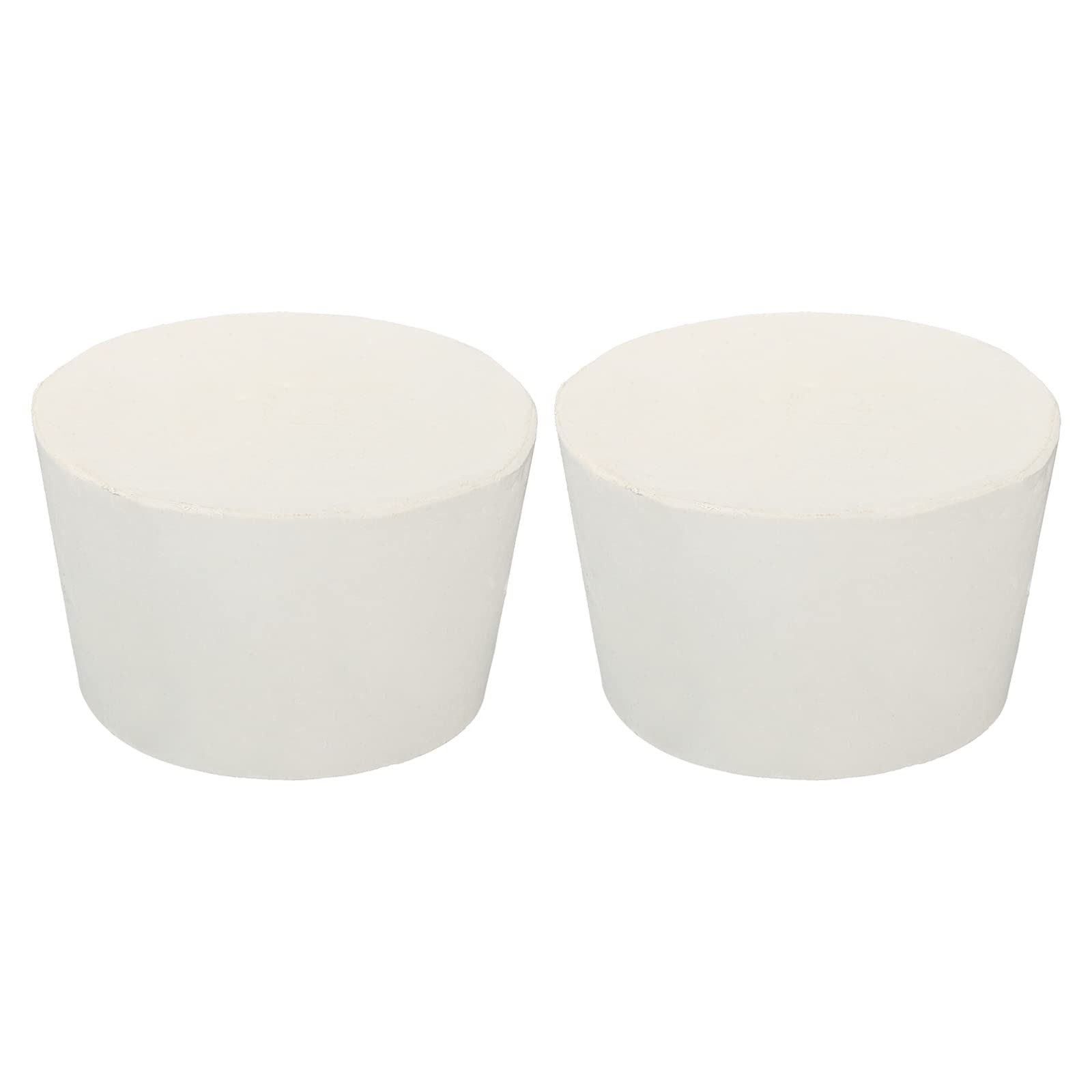 White Solid Rubber Tapered Plug Test Tubes Bungs Stopper 51mm62mm 2 PCS