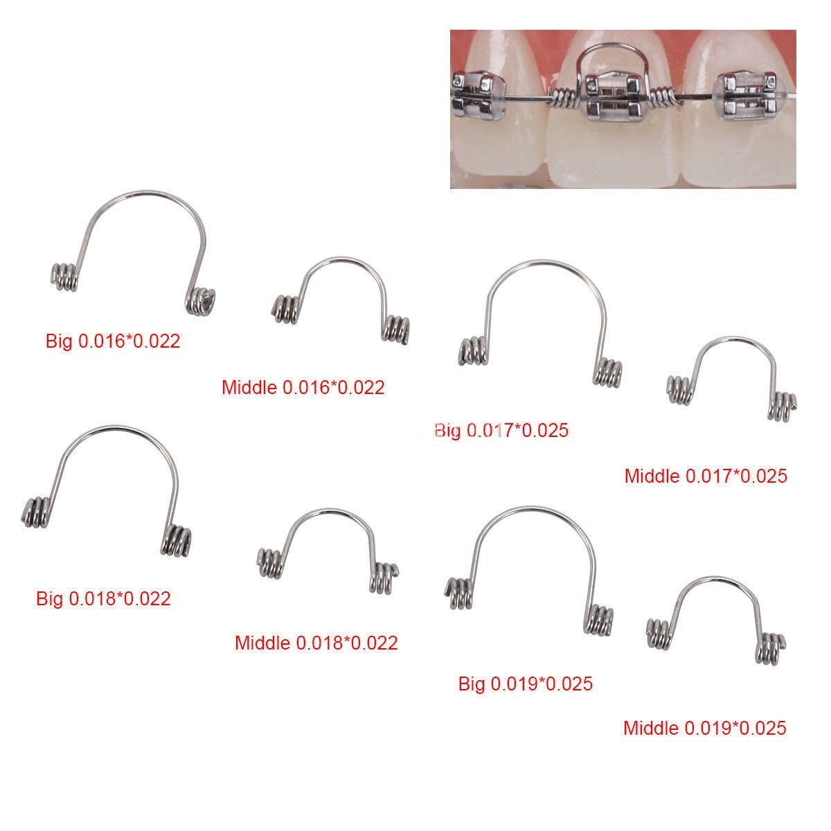 10Pcs/Bag Dental Orthodontic Anterior Teeth Spring Rectangular Arch Wire Springs