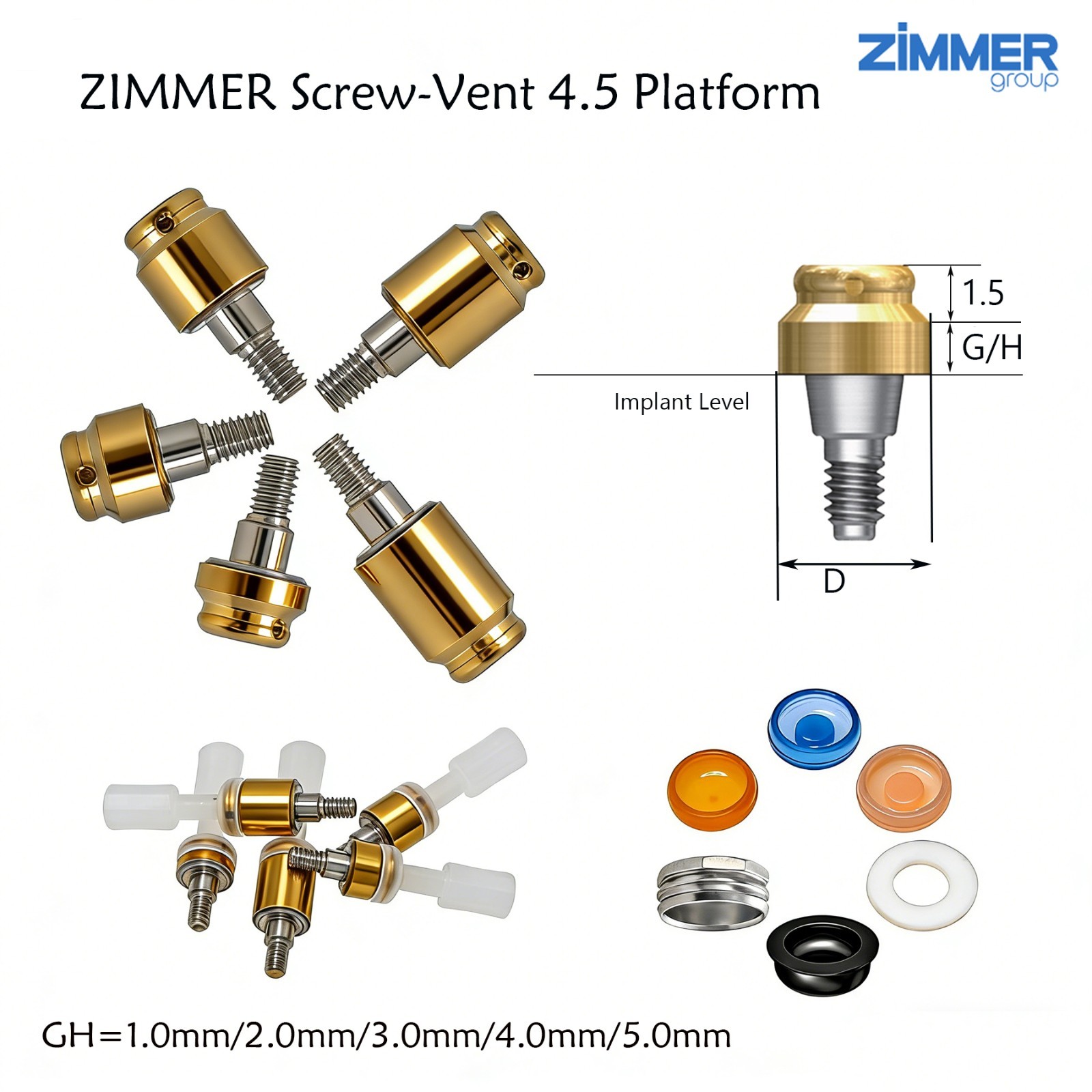 US Dental Zest Locator Abutment for Zimmer Screw-vent 4.5 Internal-Hex Platform