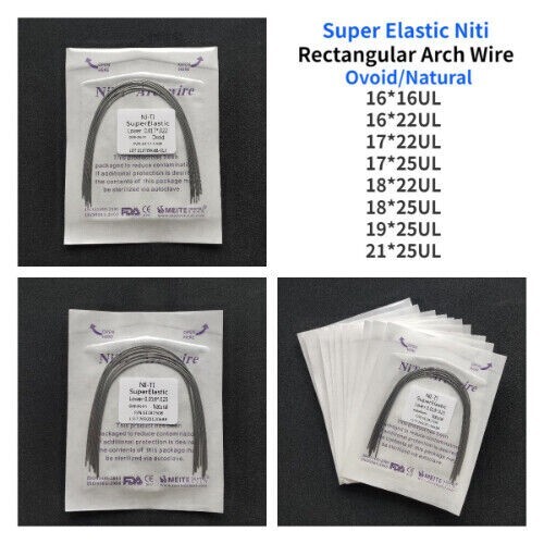 10Bags Dental Ortho Niti Super Elastic Ovoid/Natural Rectangular/Round Arch Wire