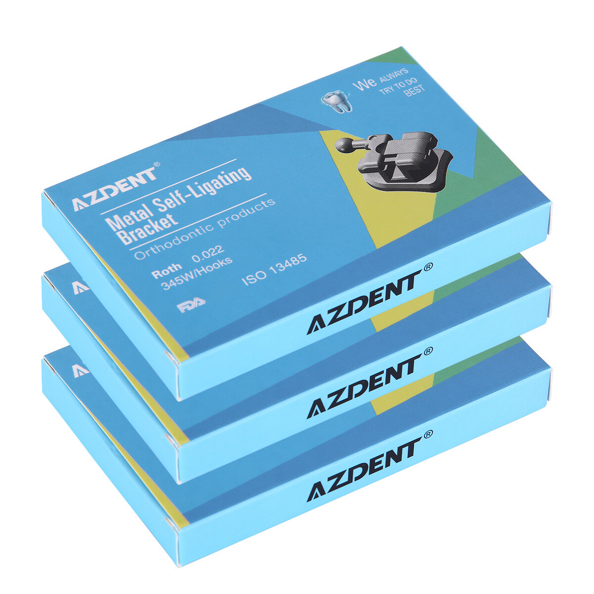 AZDENT Dental Orthodontic Self-Ligating Brackets Braces Mini MBT/ Roth 022