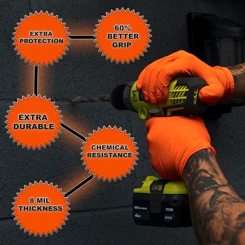 GENERIC DISPOSABLE NITRILE POWDER FREE RUBBER GLOVES, 100 PIECES. XL – ORANGE