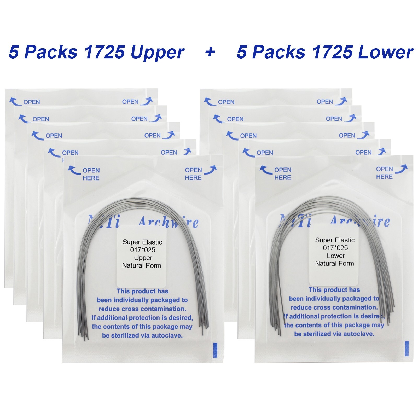 100PCS Dental Orthodontic Arch Wire Niti Natural Form Round Rectangular 16×22 14