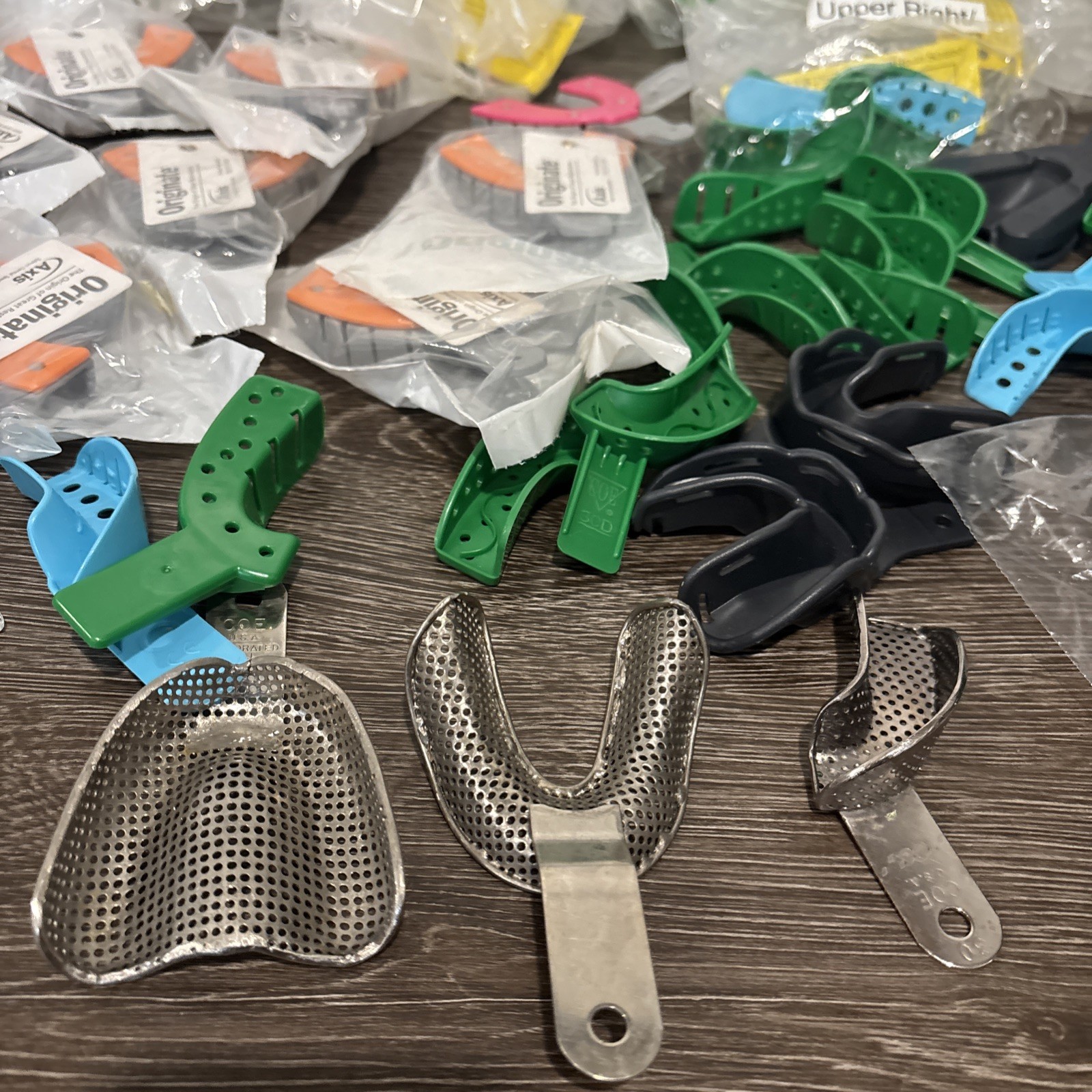 Dental Metal Impression Trays Solid Perfo Stainless Steel Originate Axis Lot Of
