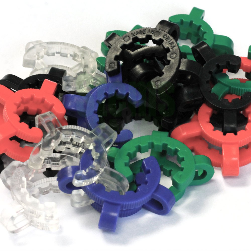 Scientific Lab Glass Keck Clip Assorted Colors 5 Pack Fits 14mm 18mm Fittings