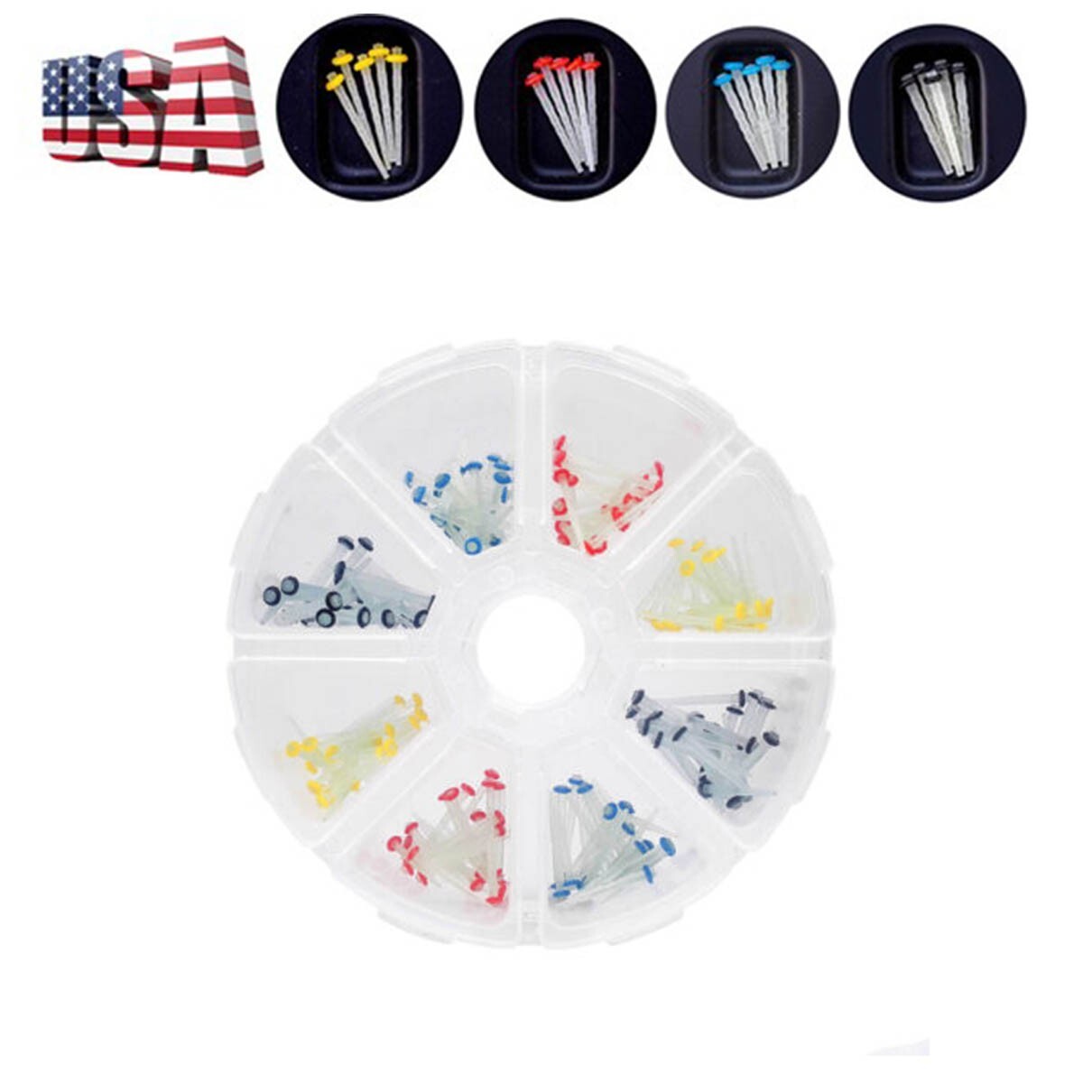 200 Pcs Dental Fiber Post Glass Quartz Teeth Restorative 1.2 1.4 1.6 1.8mm Posts