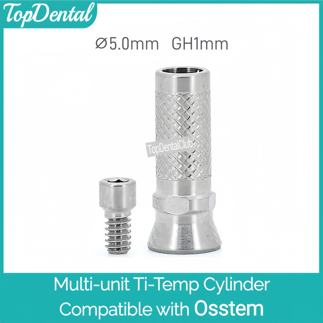 ⌀5.0 Dental Titanium Cylinder Multi Unit Temporary Abutment Screw Ti MU Fits OSS