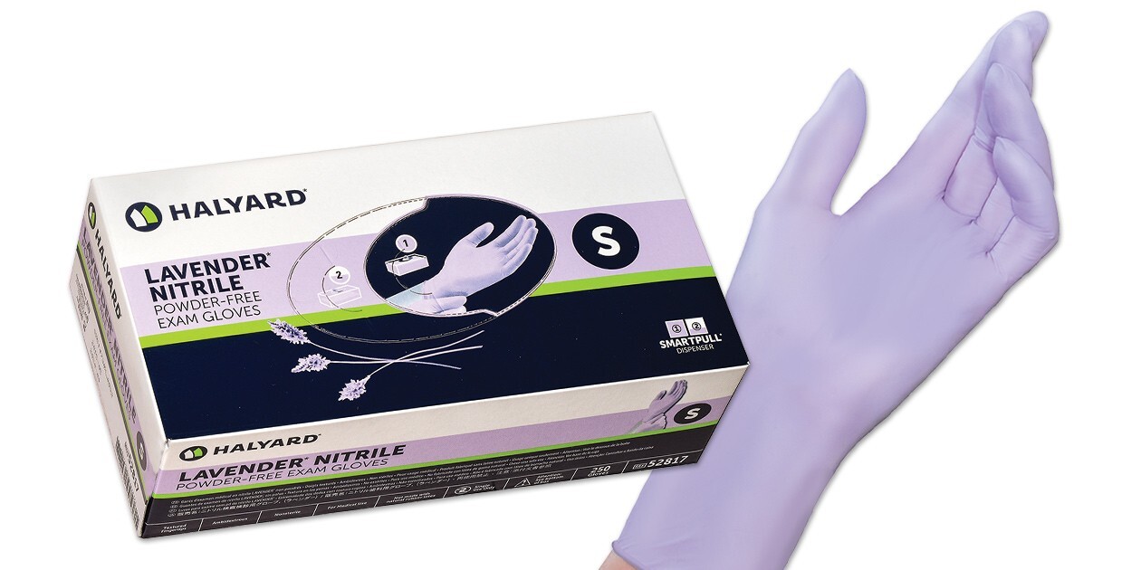 Halyard Lavender Nitrile Exam Gloves 52817 – BOX of 250 SMALL