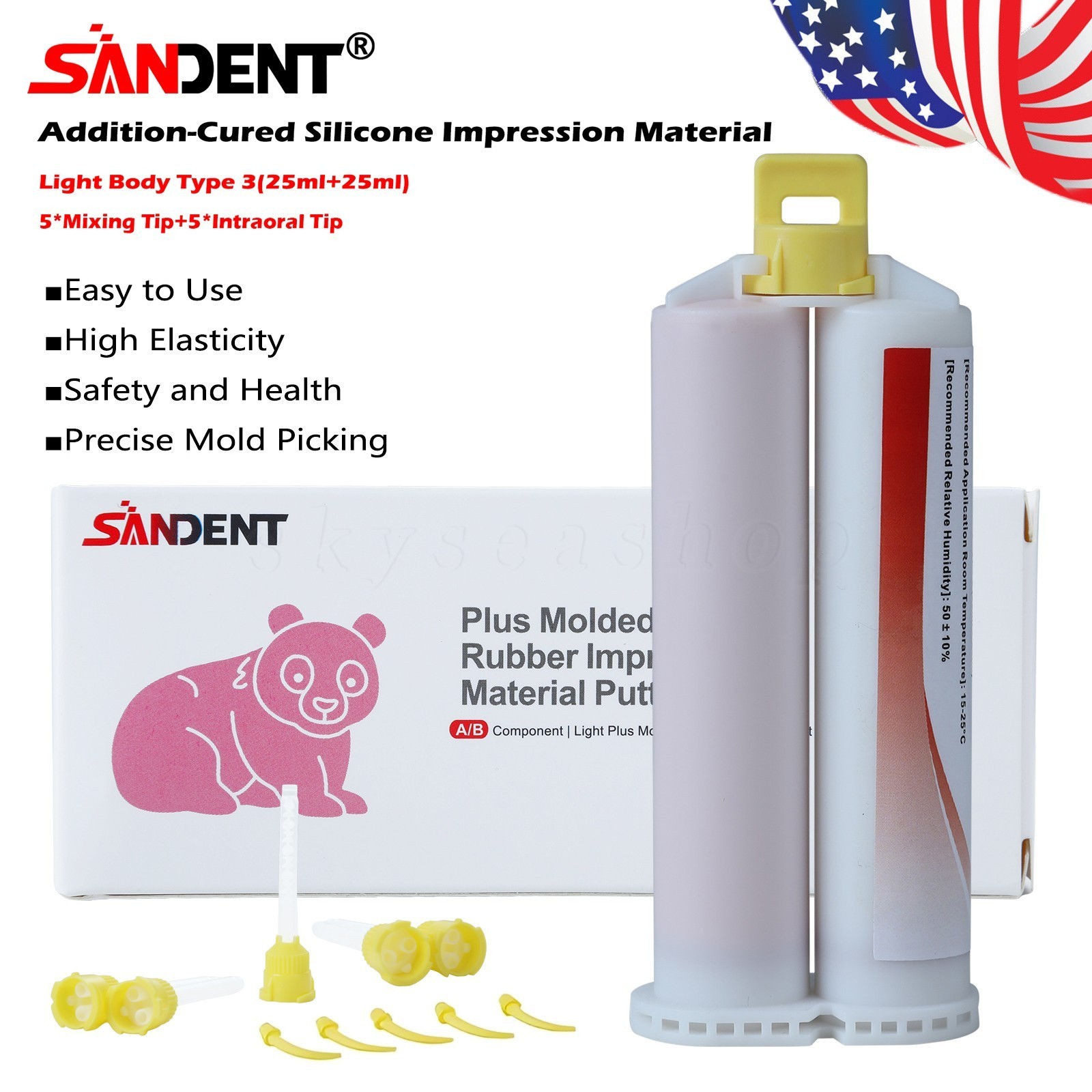 REGULAR SET Light Body Dental Impression Material VPS 50ml 5 Tips