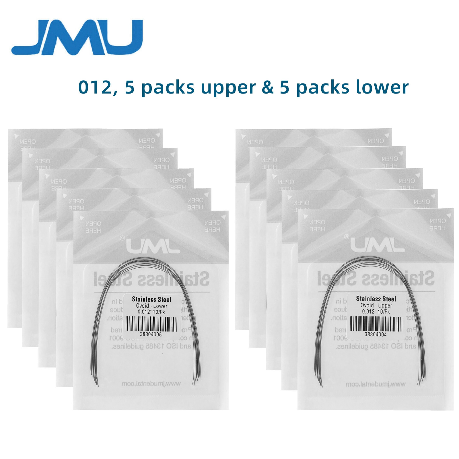 100Pcs Dental Orthodontic Arch Wire Stainless Steel Ovoid Round 0.012″ Upper Low