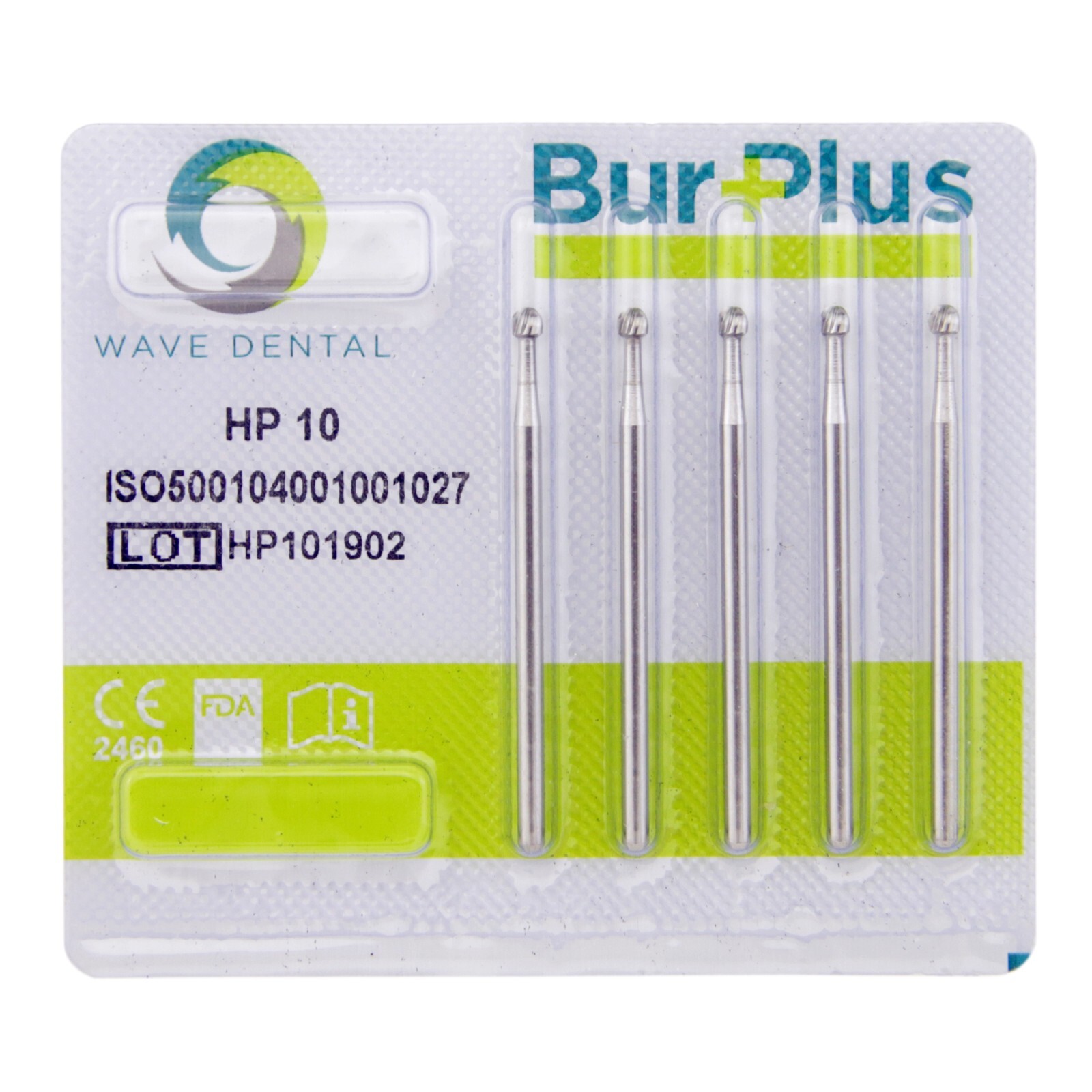 Wave Dental Tungsten Carbide Burs Round HP 44.5mm Shank for Straight Handpiece