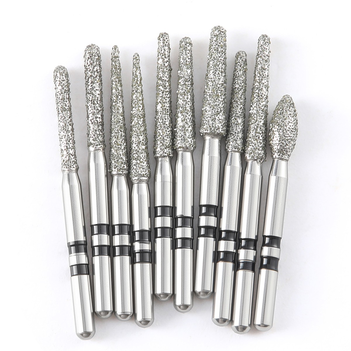 Pro Dental Diamond Zirconia Cutting Burs Kit Friction Grip 1.6mm 10Pcs/Pack