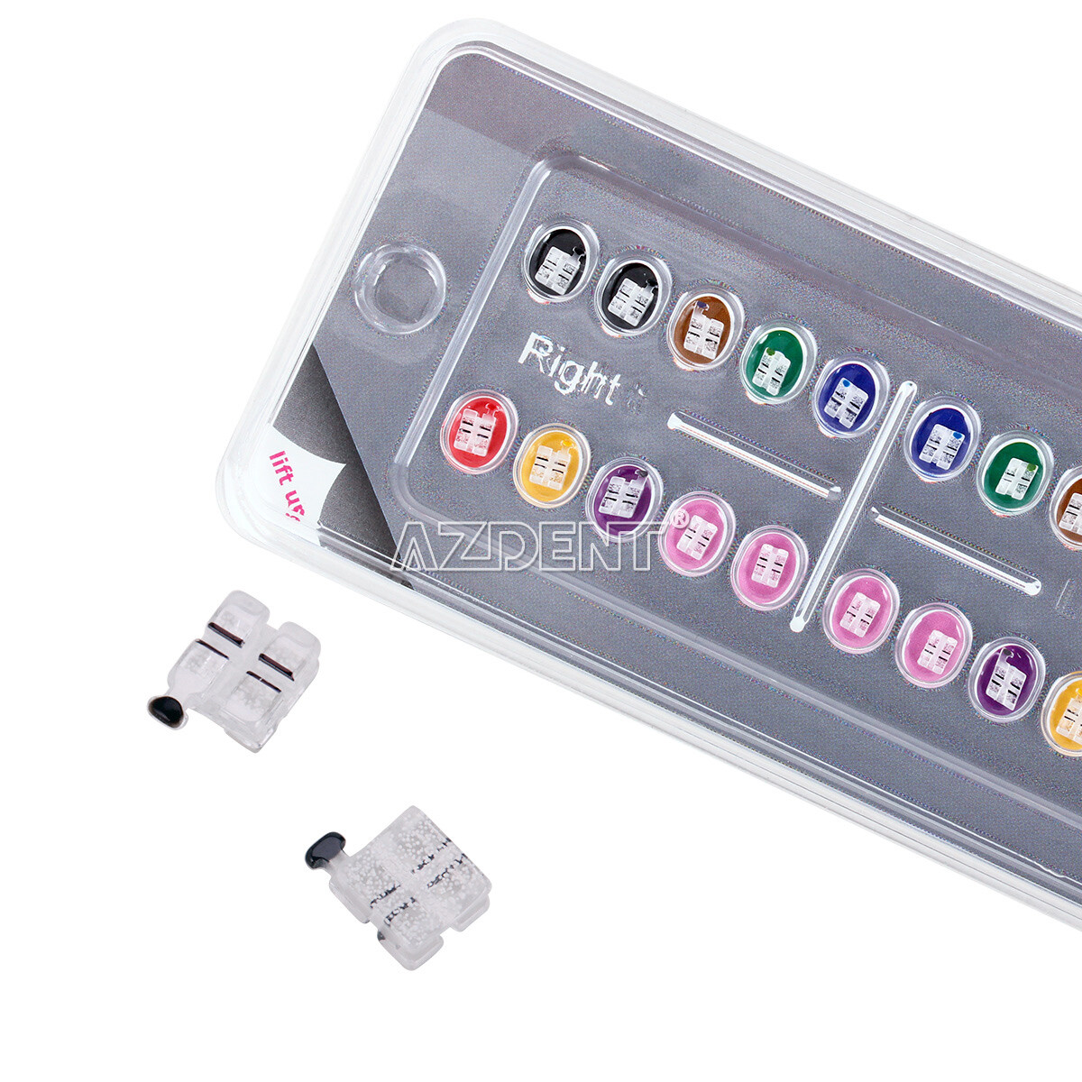Dental Orthodontic Sapphire Brackets Ceramic Braces Roth/MBT 018/022 Hooks 345
