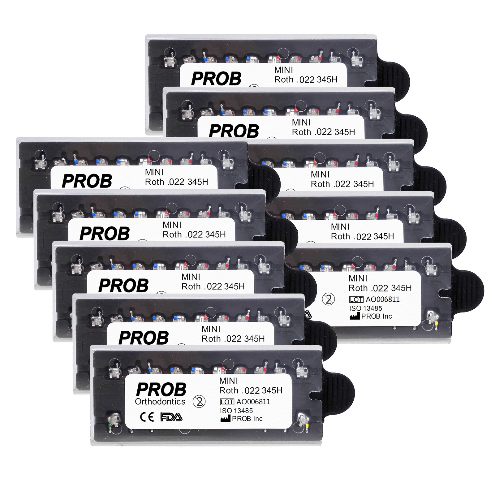 Dental Orthodontic Monoblock Bracket Braces Mini Roth/MBT 018/022 Hooks 3-4-5