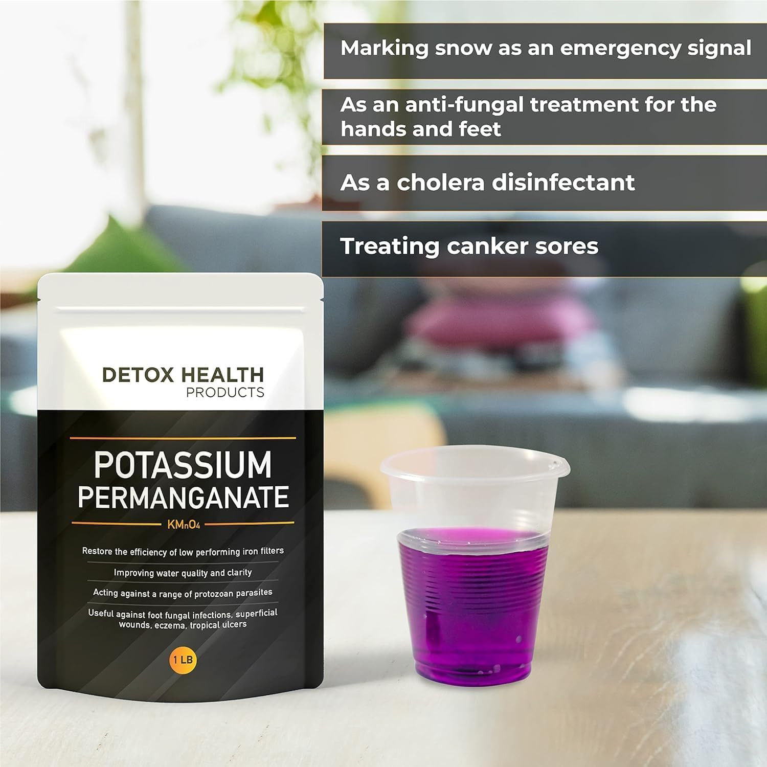 Potassium ~ Permanganate Crystal – Free Flowing Powder – Detox Health Products –