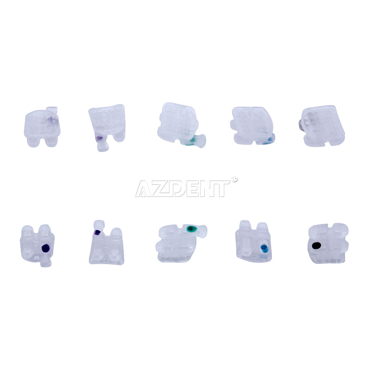 AZDENT Dental Orthodontic Ceramic Bracket Braces Roth MBT .022 Hooks 345