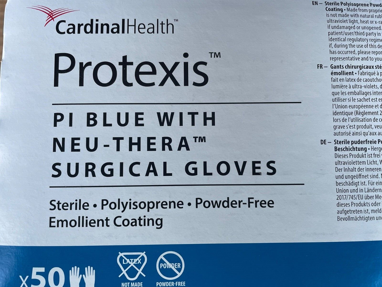50 / 200 – Protexis PI Blue with Neu-Thera Surgical Gloves Size 8.5 Exp Jul 2025