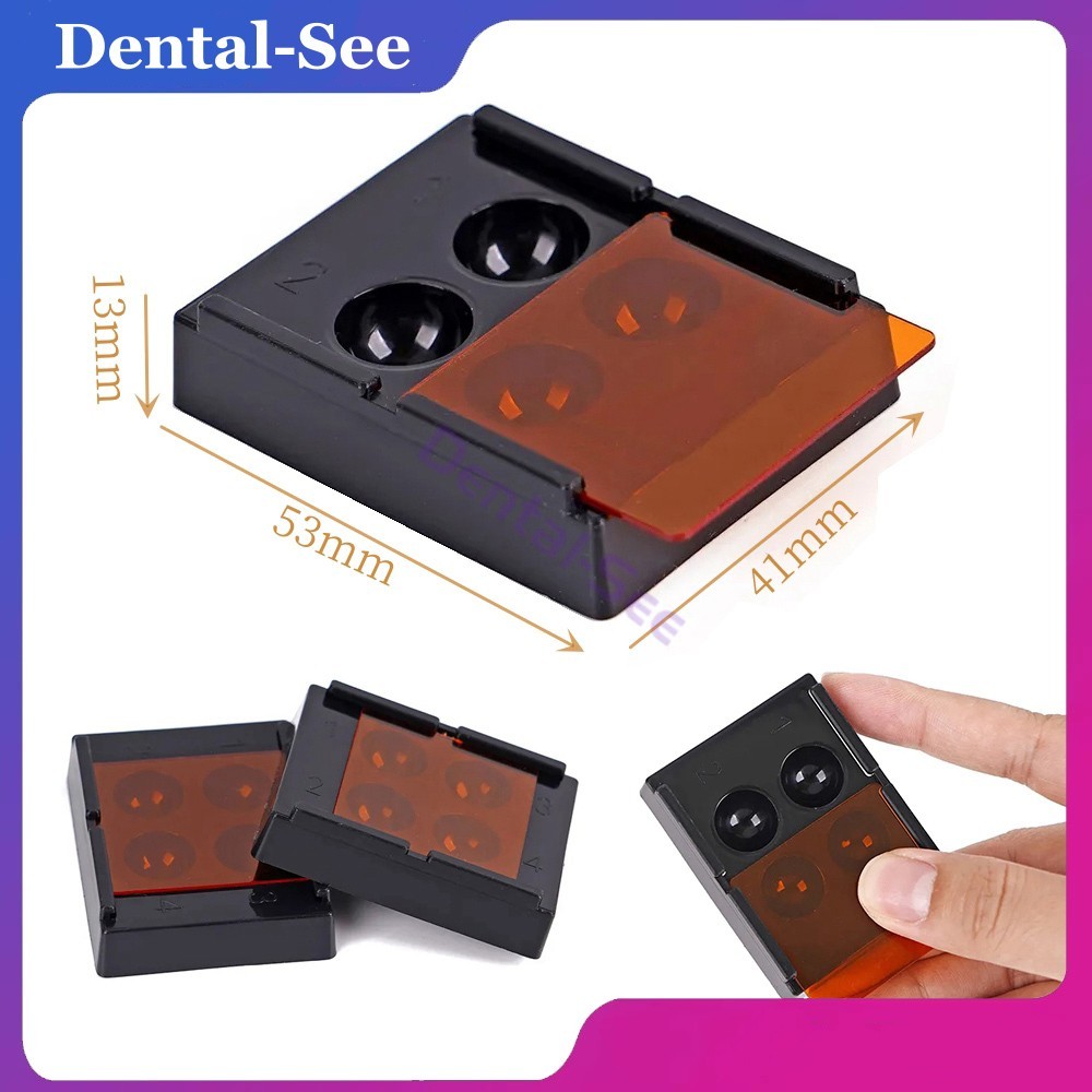 4 Hole Dental Mixing Well with Light Blocking Lid Adhesive Bonding Storage Tray
