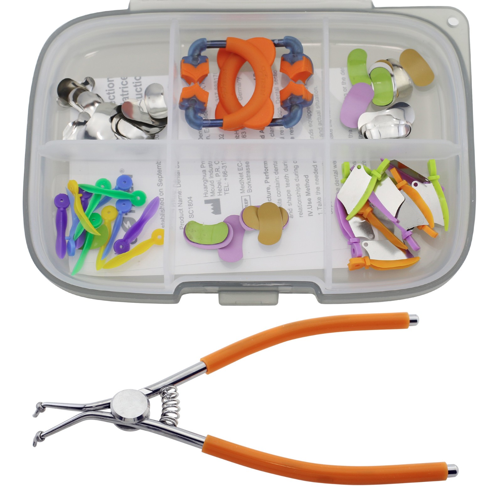 Dental Sectional Contoured Matrices Kit Matrix System Bands Niti Clamping Rings
