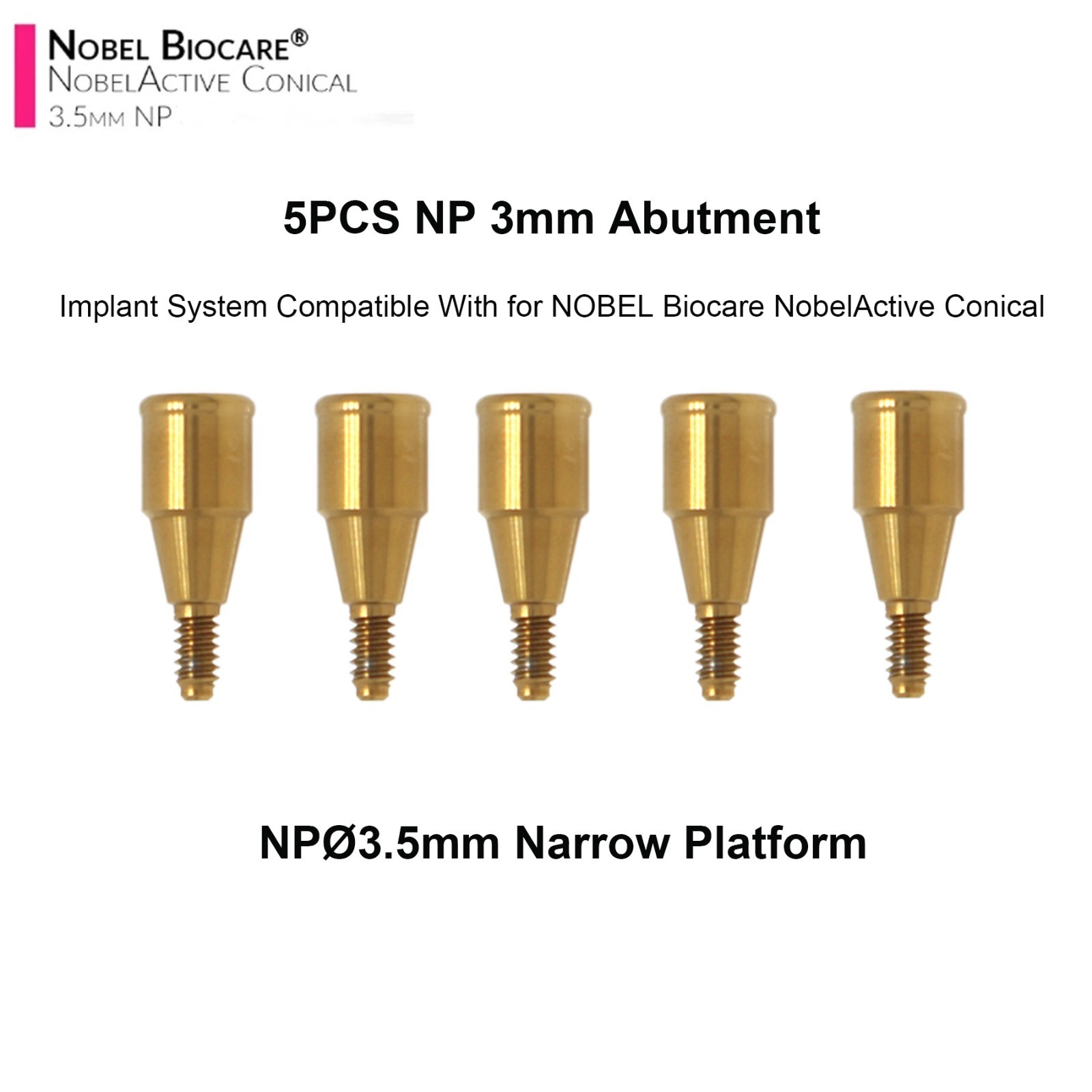 US Locator Abutment NP 3.5mm RP 4.3mm for Nobel Active Conical & Cap Inserts Kit