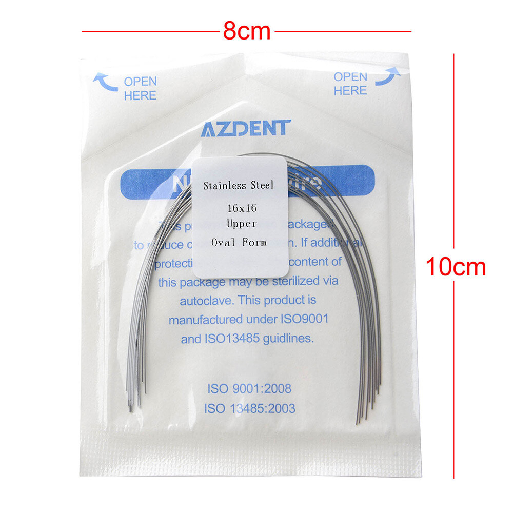 AZDENT Dental Orthodontic Stainless Steel Arch Wire Rectangular 10pcs/pack