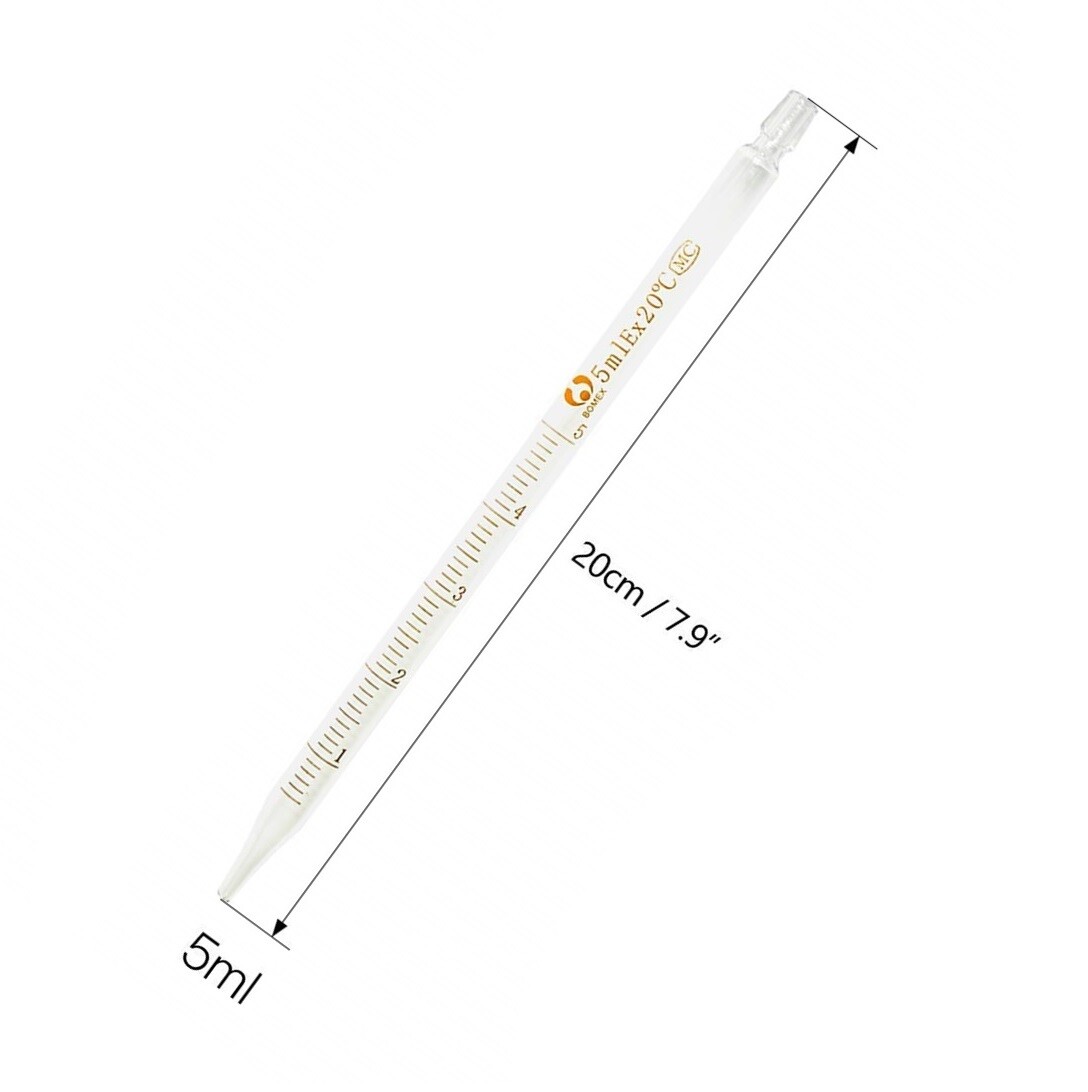 Graduated Medicine Glass Droppers 5ml 5cc Transfer Pipet Pipette 8″ with Scale