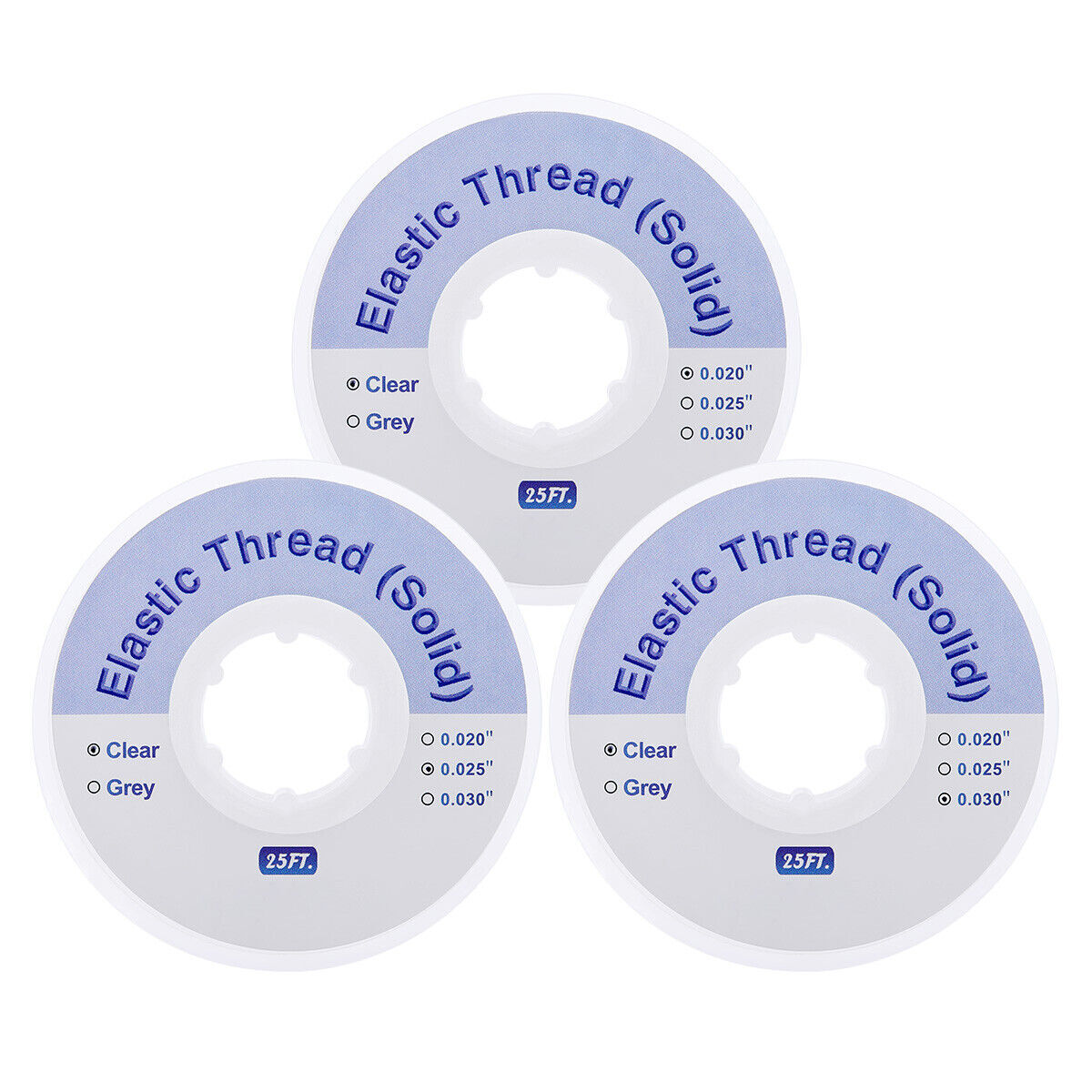 Dental Orthodontic Solid Elastic Thread Traction Pulling 020 025 030 Transparent