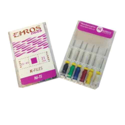 Ehros Endo K-Files Ni-Ti 25mm #40 6/Box Nickel-Titanium
