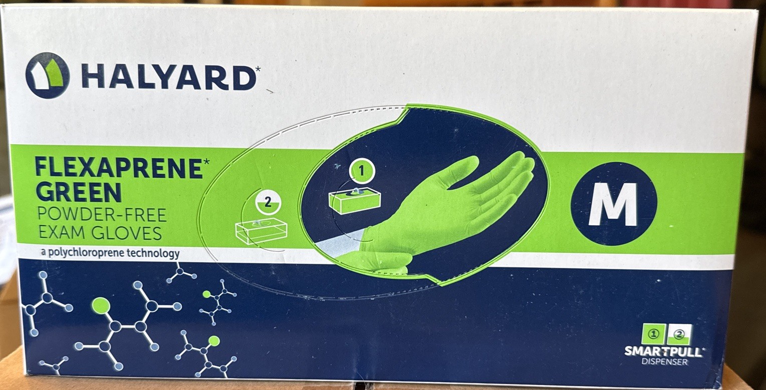 Exam Gloves Powder-Free Halyard FLEXAPRENE 1 Box of 200 Medium Exp 06/2026