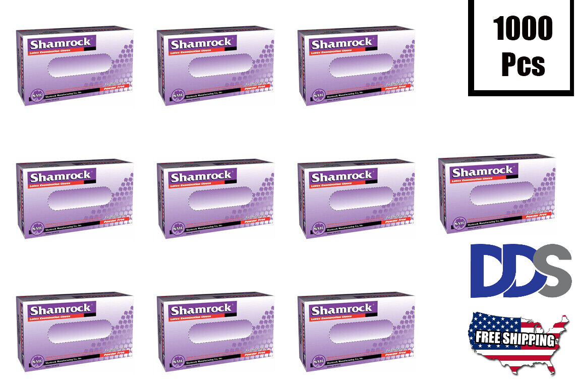 Shamrock Powder-Free Textured Examination Latex Gloves for Medical Use(1000 PCS)