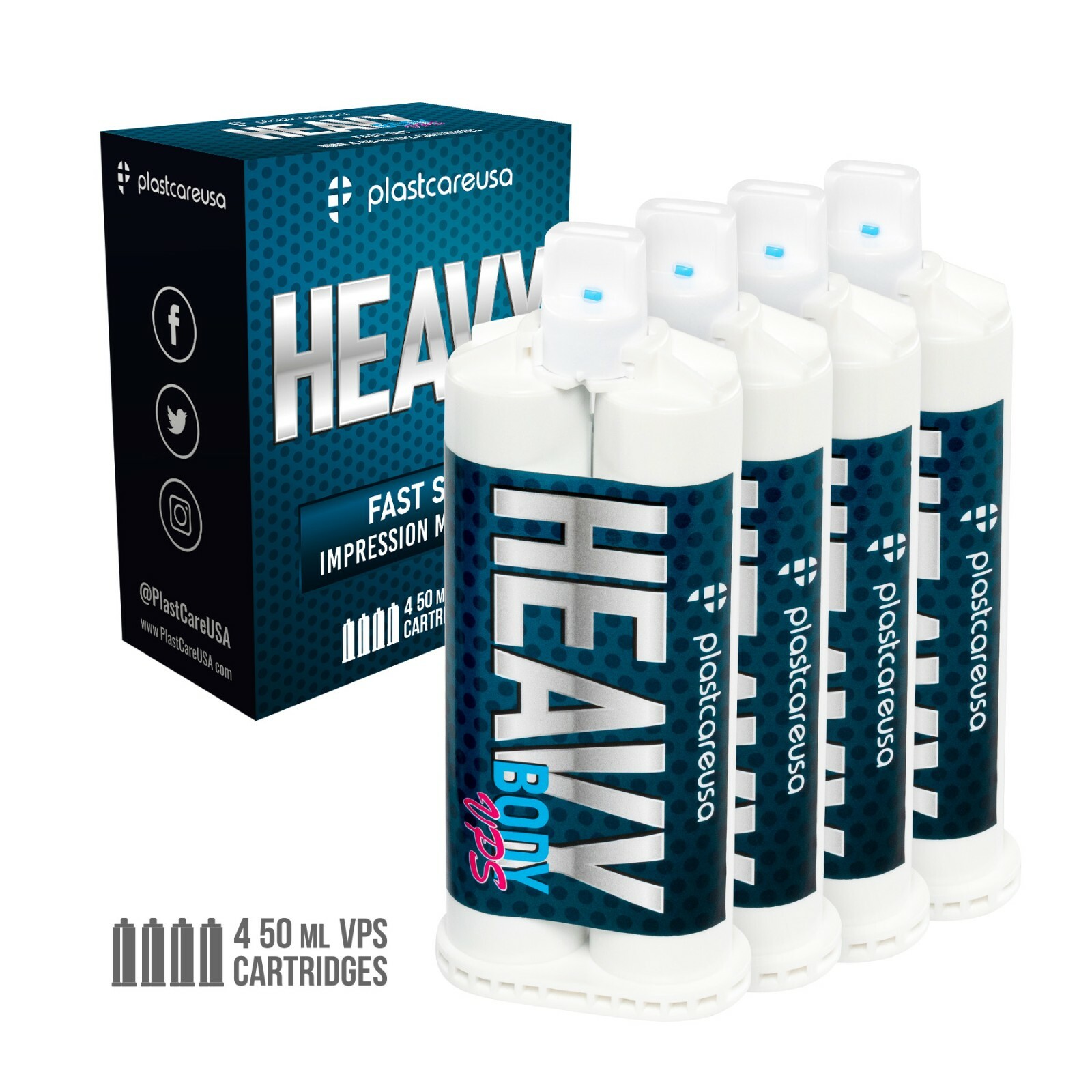 Box of 4 PlastCare Heavy Body Fast Set Impression Material VPS, Dental PVS