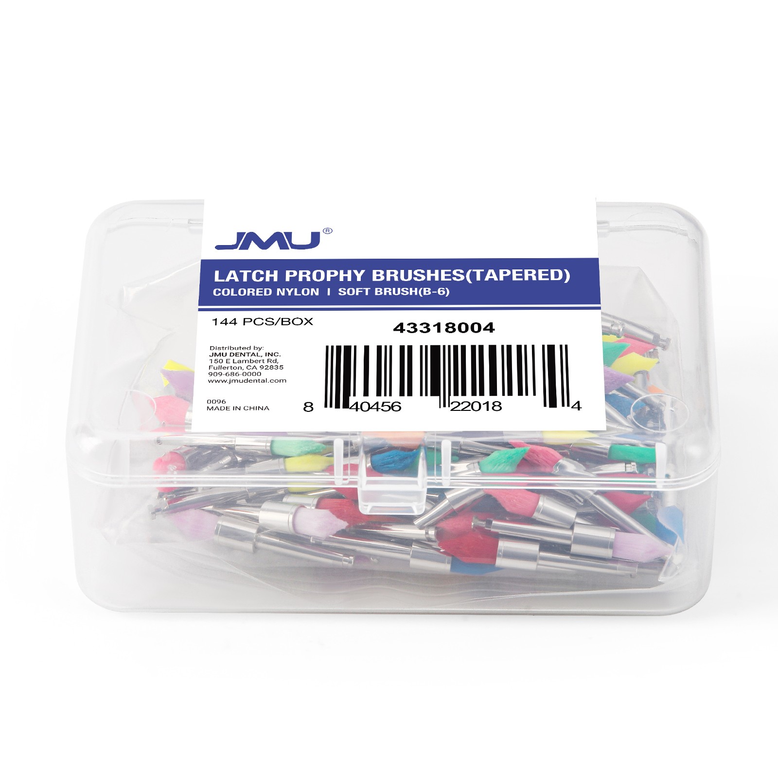 JMU Dental White/Colorful Nylon Latch Flat Polishing Polisher Prophy Brushes