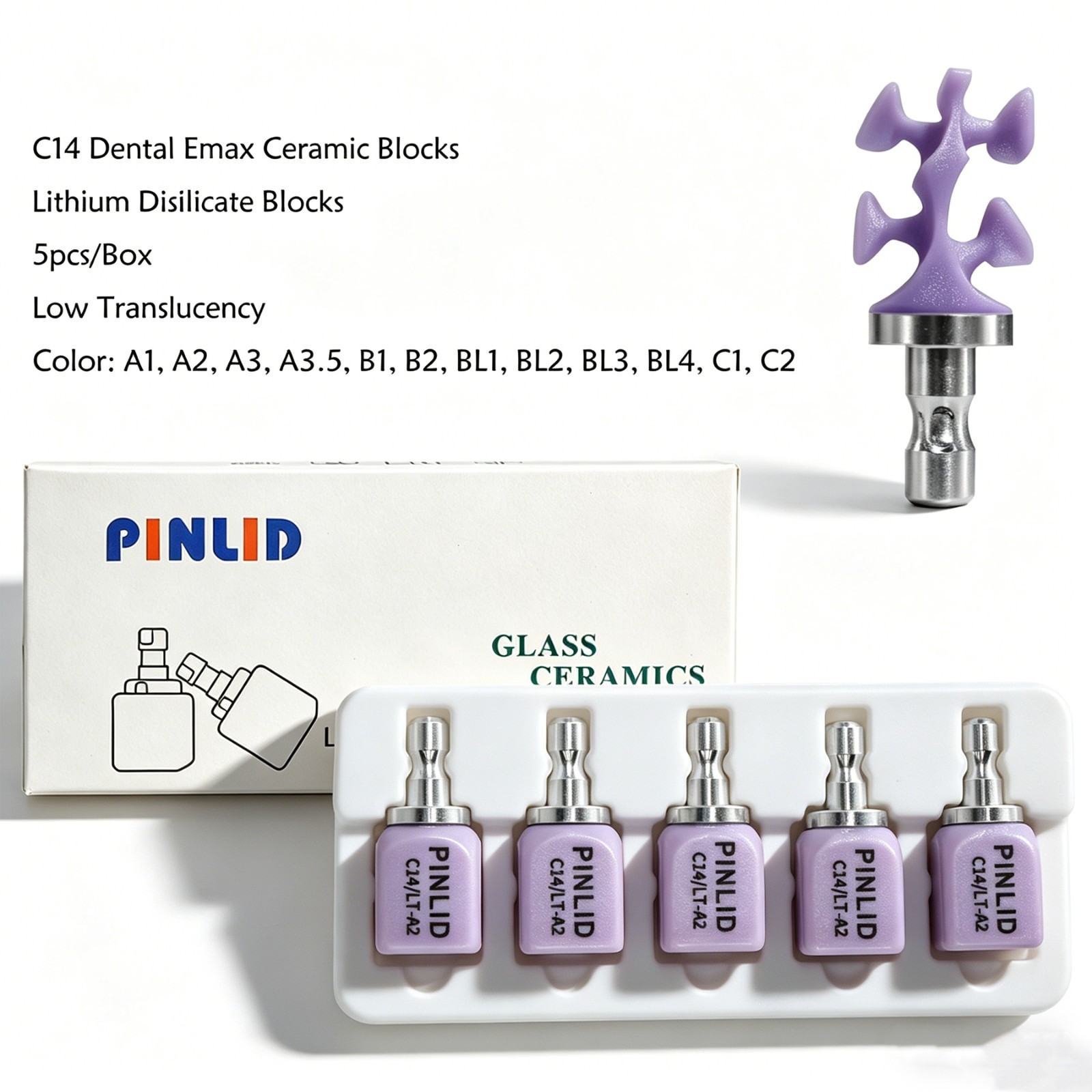 US C14 HT/LT lithium disilicate glass ceramic blocks e.max CAD CAM CEREC Lab