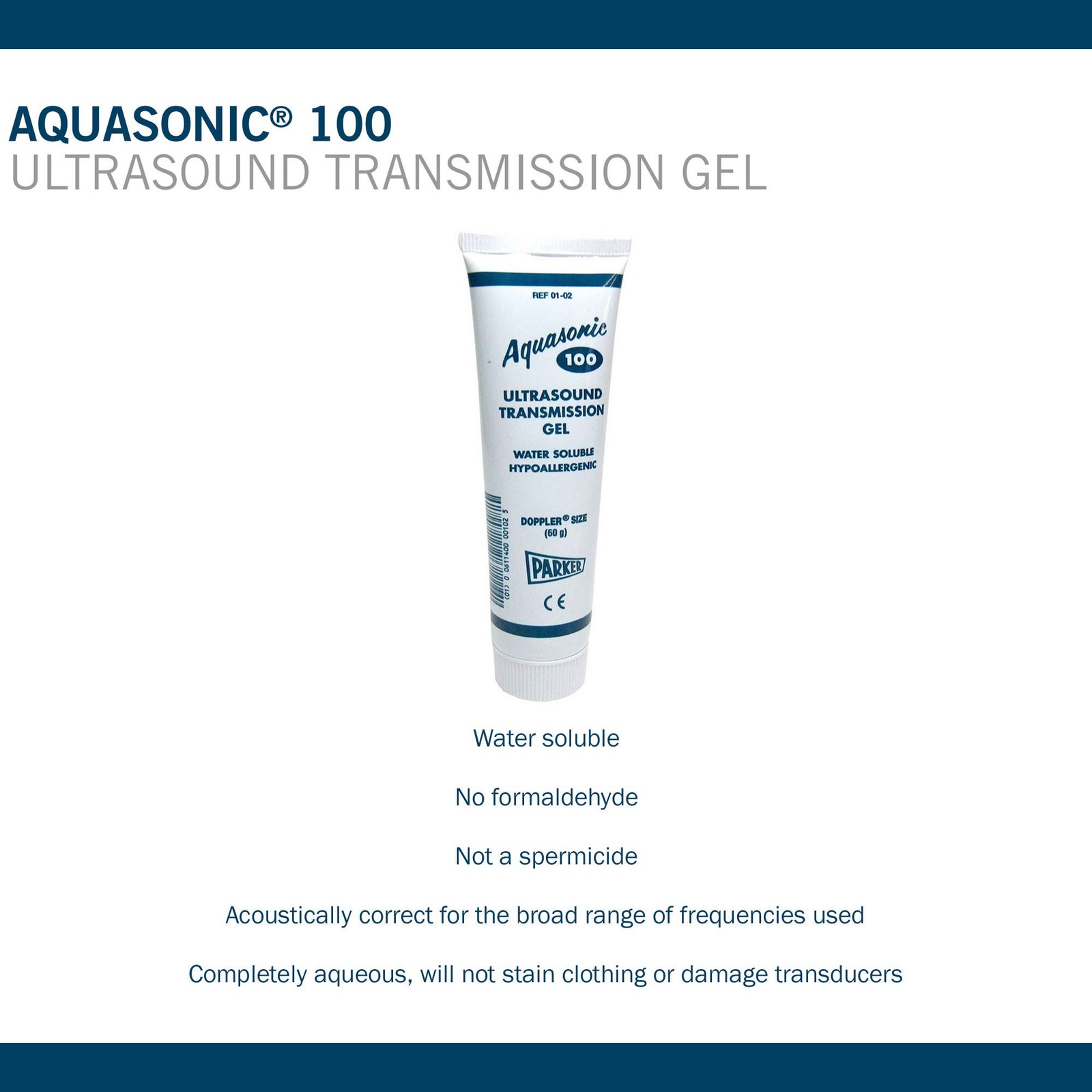 Aquasonic Ultrasound Gel Blue 2 oz. Tube 01-02 (12 per Box)
