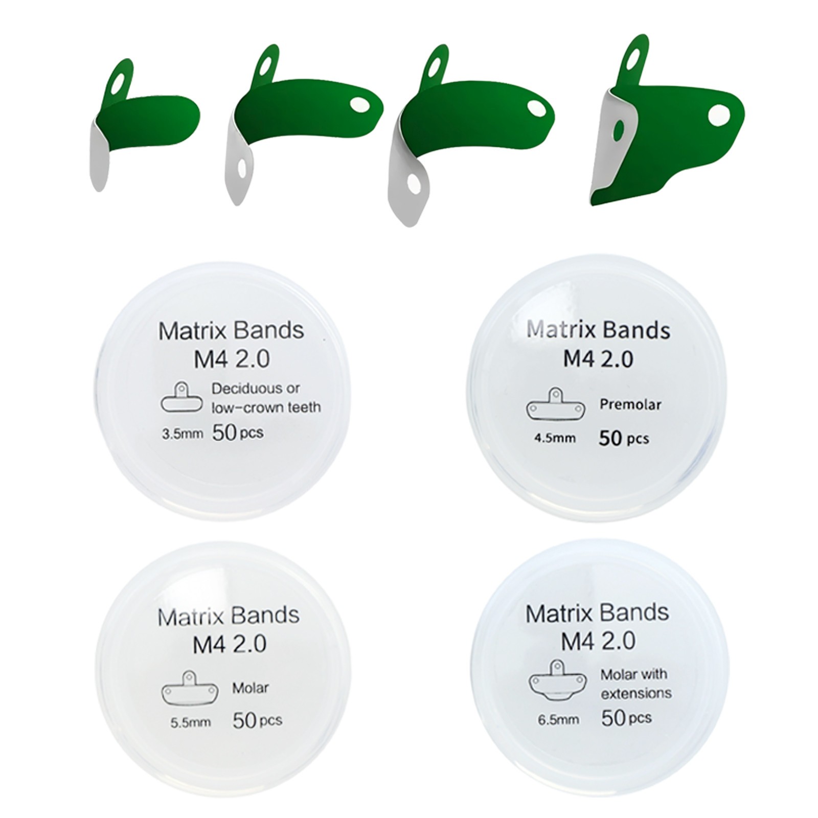 Dental Sectional Matrix Bands M4 1.0 2.0 With Holes 3.5/4.5/5.5/6.5mm Non-Stick