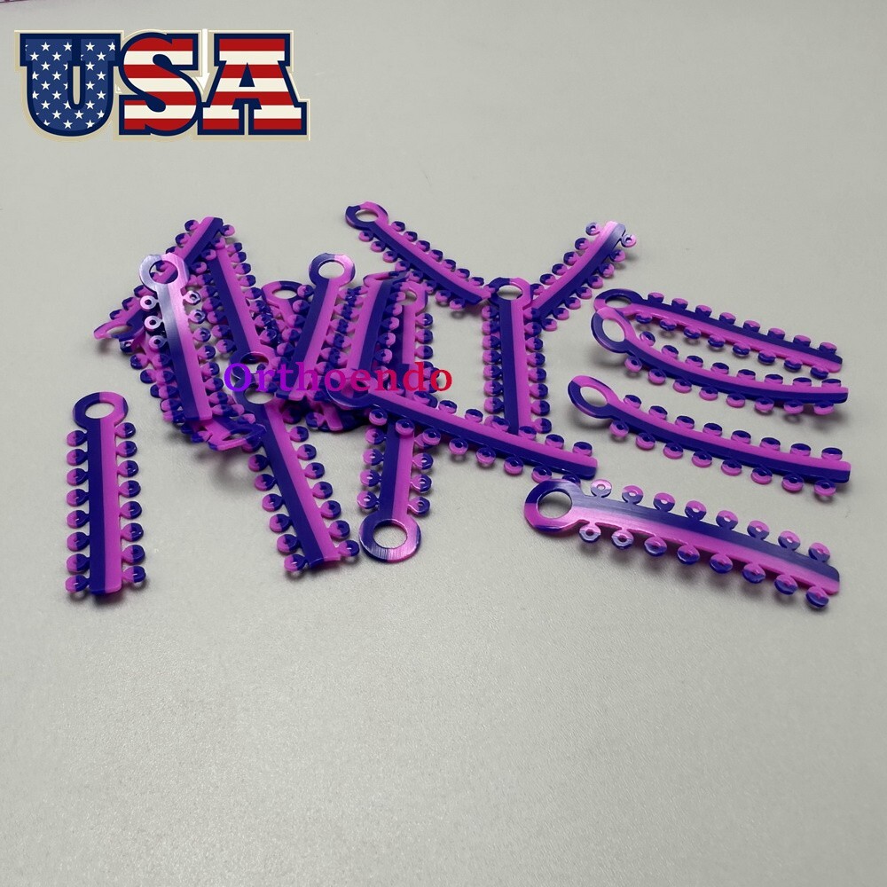 1 Bag Dental Orthodontic Elastic Ligature Ties Rubber Bands Single/Double Colors