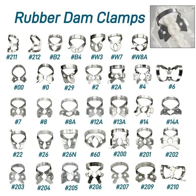68 Size Dental Endodontic Rubber Dam Clamps Surgical Instrument Stainless Clamps