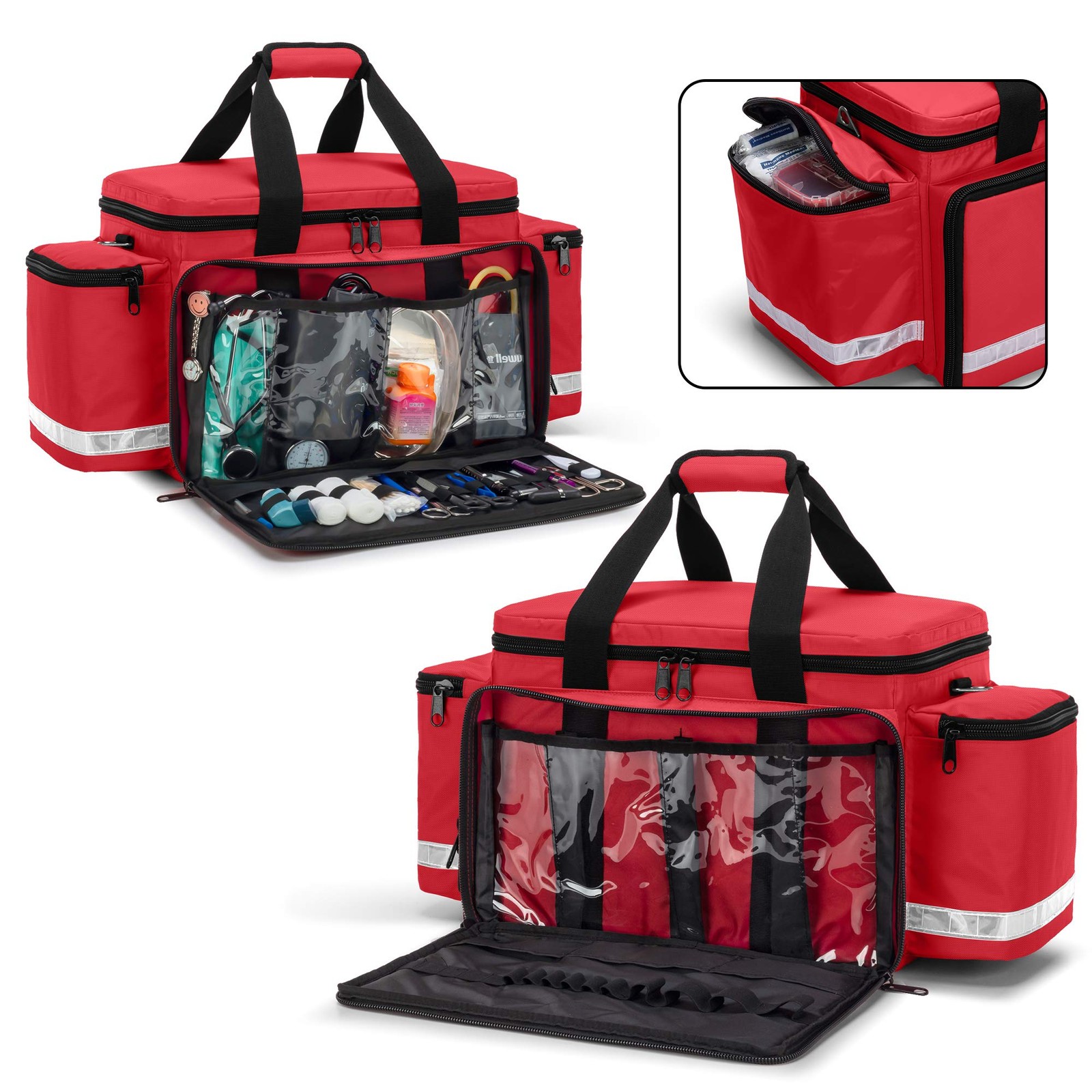 Trunab Emergency Responder Trauma Bag Empty, 1 Count (Pack of 1), Red