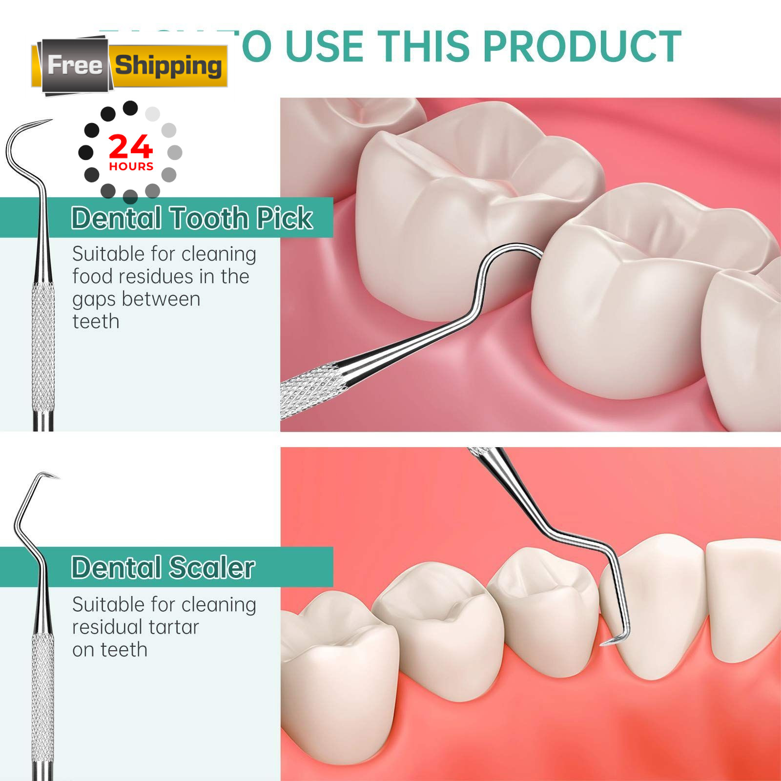 Professional Dental Scraper Tool – Dentist Pick, 3-Pack 3 Count (Pack of 1)