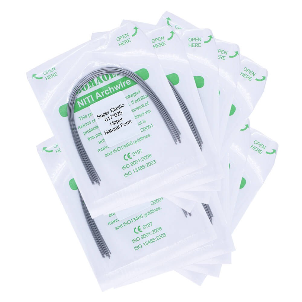 10×Dental Ortho Super Elastic Niti Rectangular Arch Wires Natural 17×25 Upper