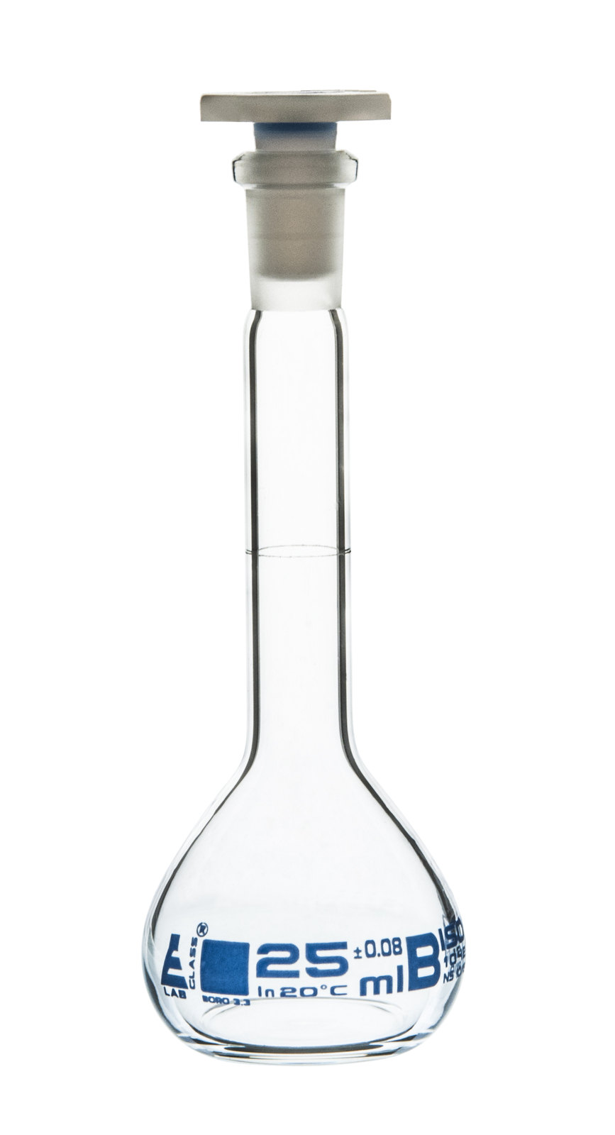 Eisco 25ml Volumetric Flask with 10/19 Socket Size, Class B – Borosilicate Glass