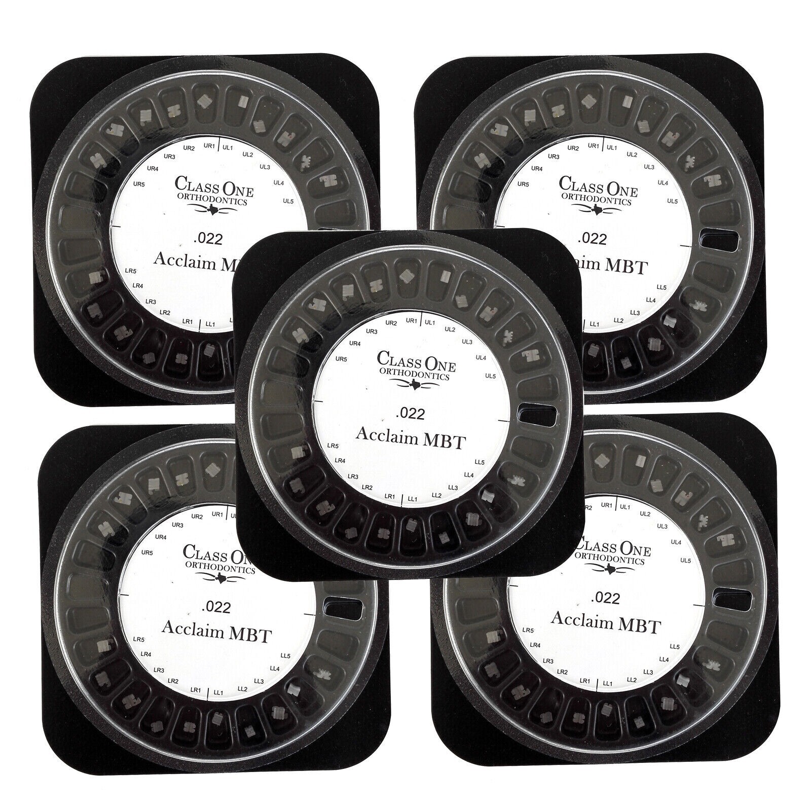 5 Packs Dental Orthodontics Mini Ceramic Bracket Braces 5*5 MBT 022 Hooks 3 4 5