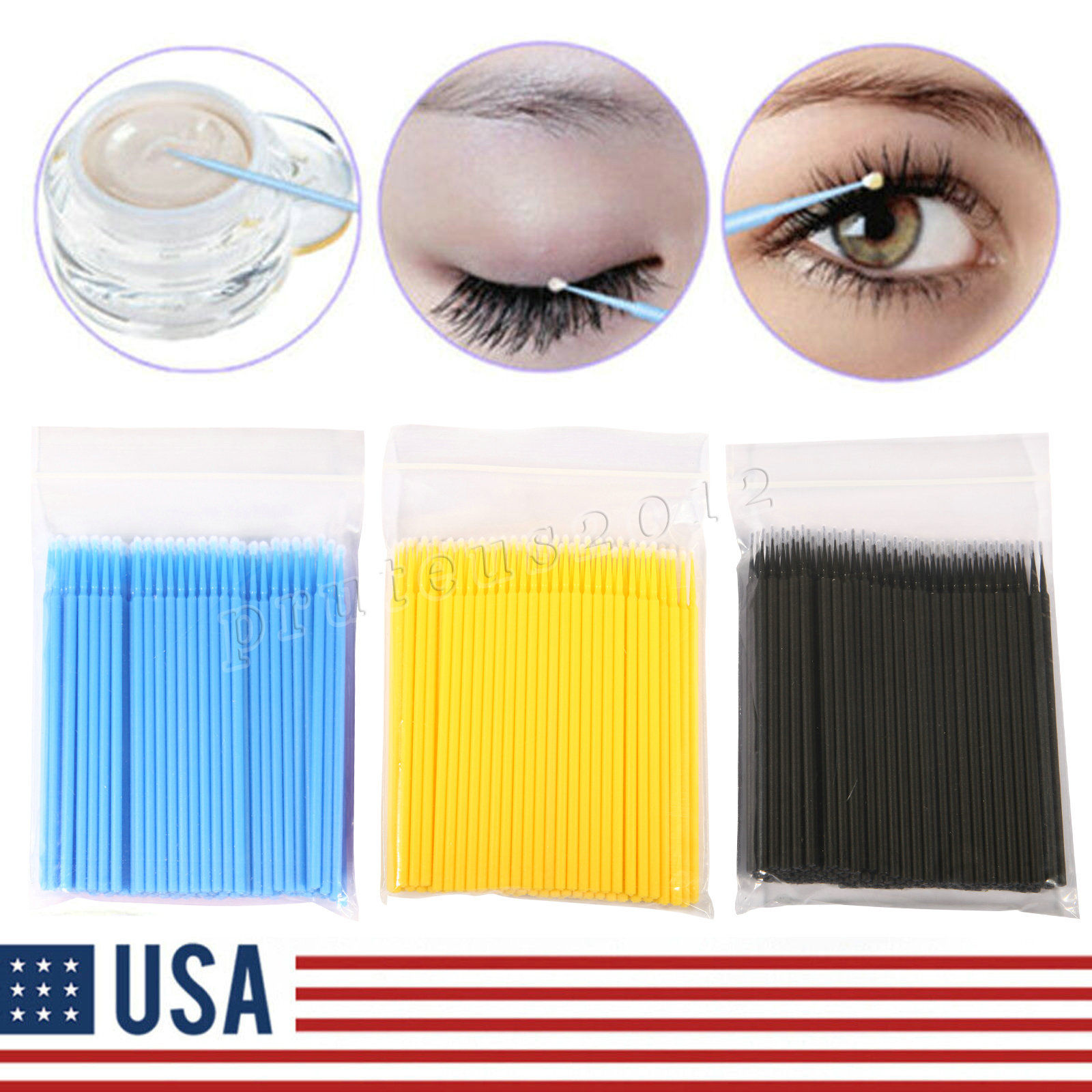 Dental Disposable Micro Brush Teeth Applicators Eyelash Extension Make up