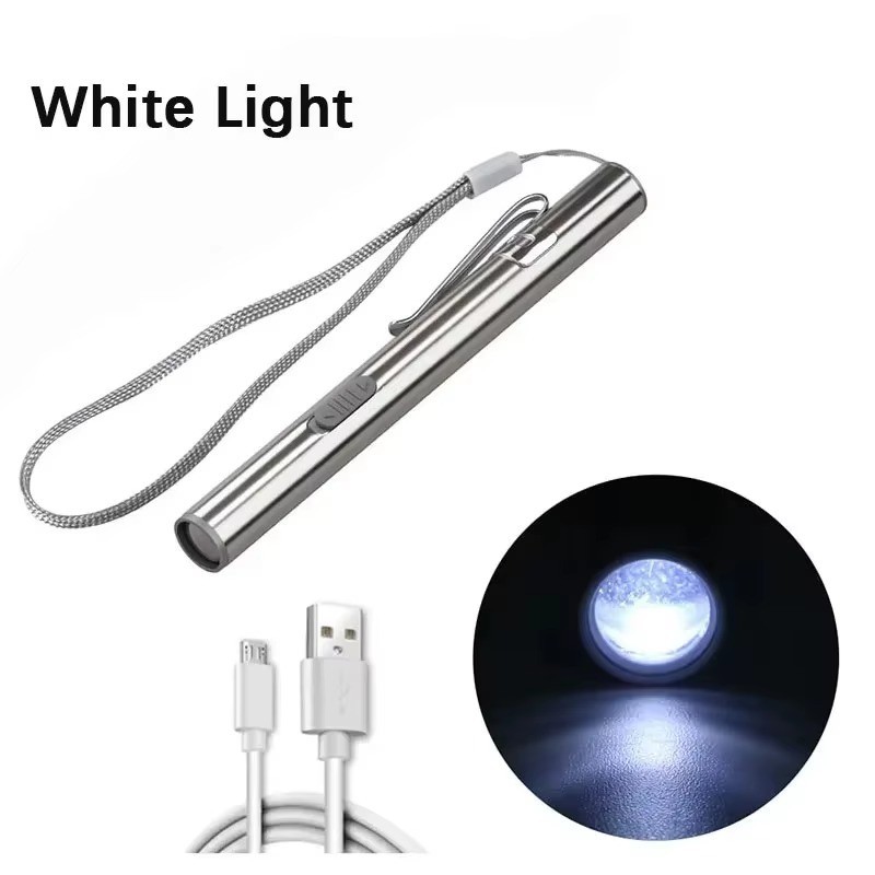 Generic Mini LED Pen Light USB Rechargeable Medical Torch Nurse Dentist Clip