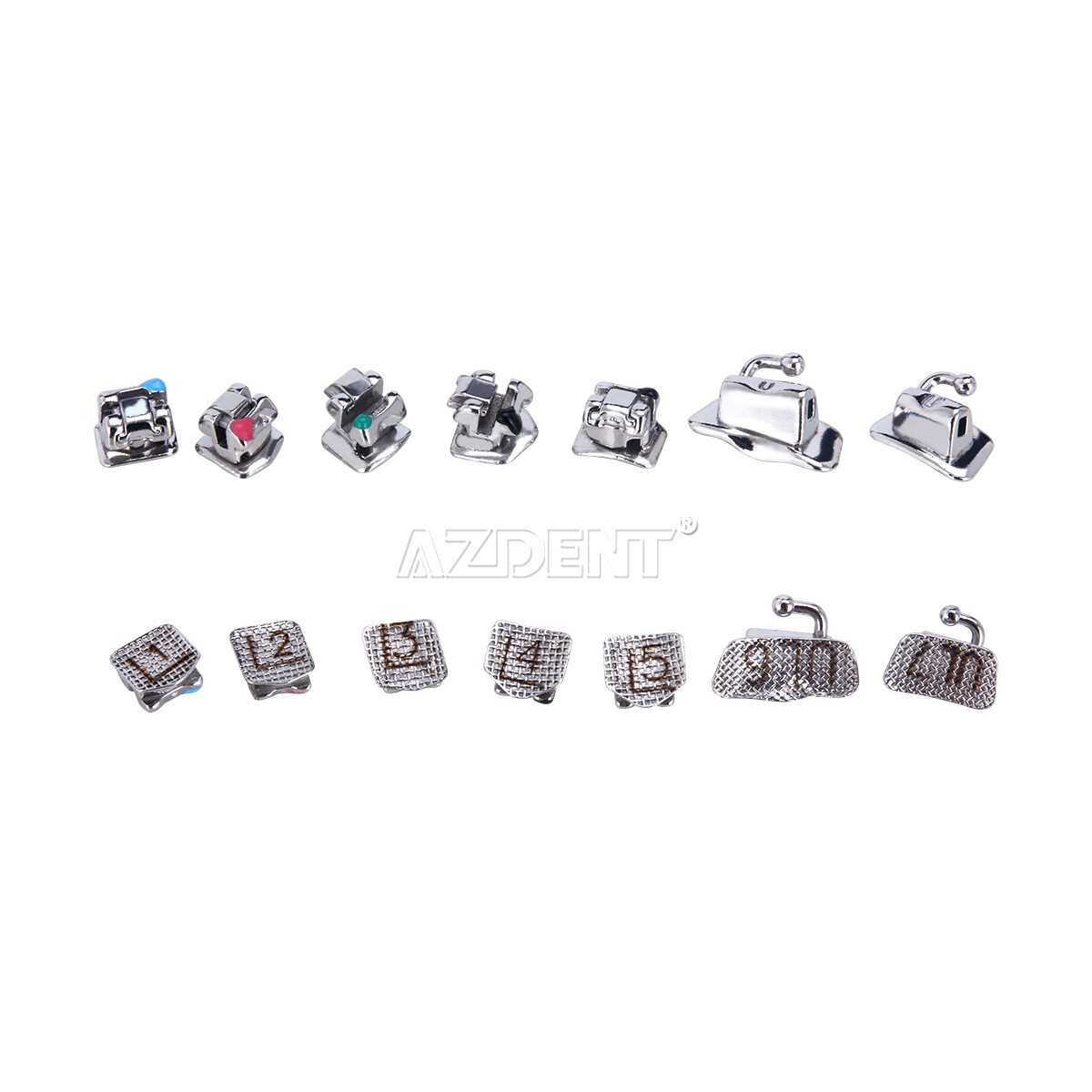 AZDENT Dental Orthodontic Self-Ligating Brackets Braces Roth MBT.022 Hooks 345